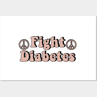 Fight Diabetes Dusty Rose Posters and Art